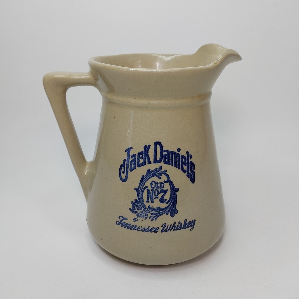 VTG Jack Daniel's Old No7 Tennessee Whiskey Crock Stoneware 8" Pitcher EUC